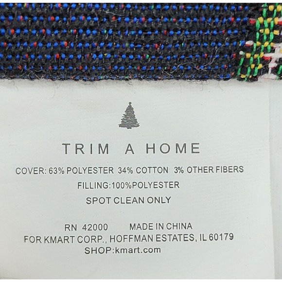 Christmas Tapestry Throw Pillow 16"x12" Blue Santa Sleigh Presents Ornaments Hol - Picture 11 of 12